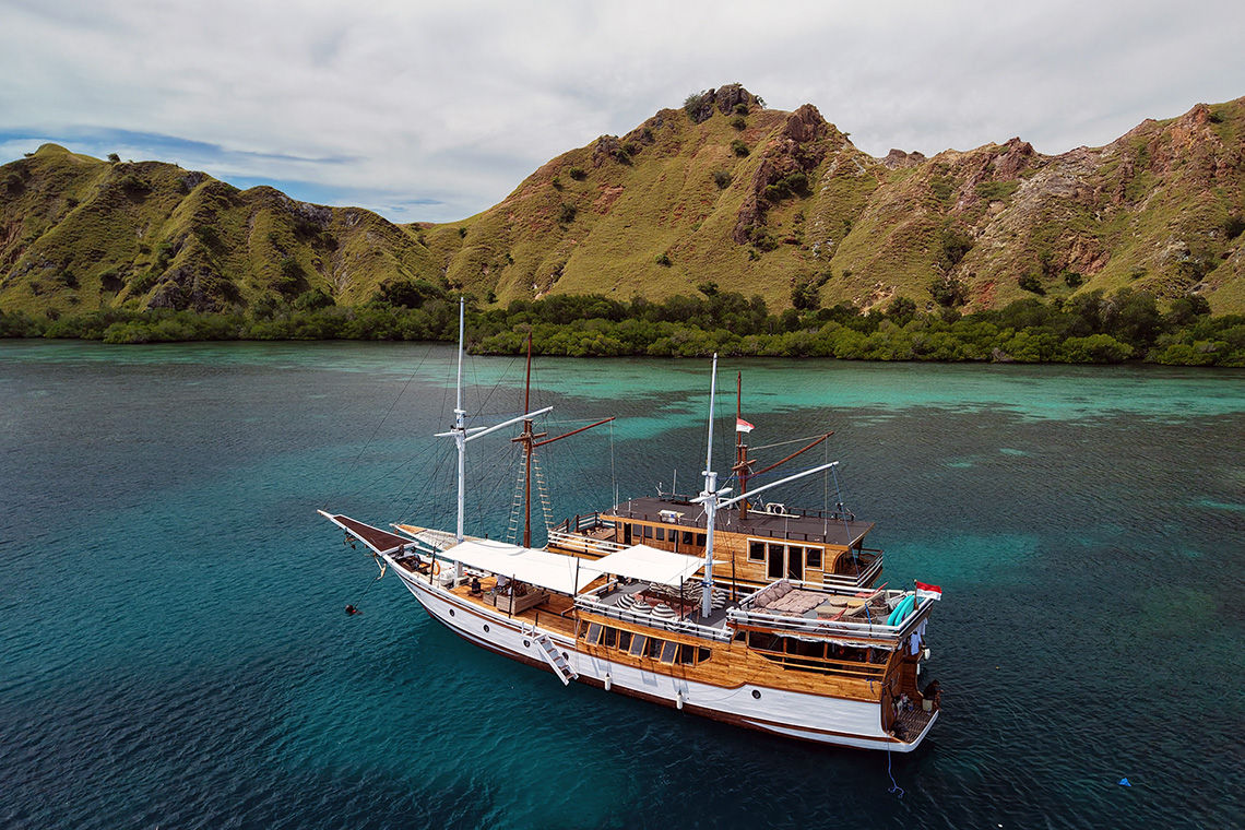 A phinisi small-ship cruise in Labuan Bajo, Indonesia.