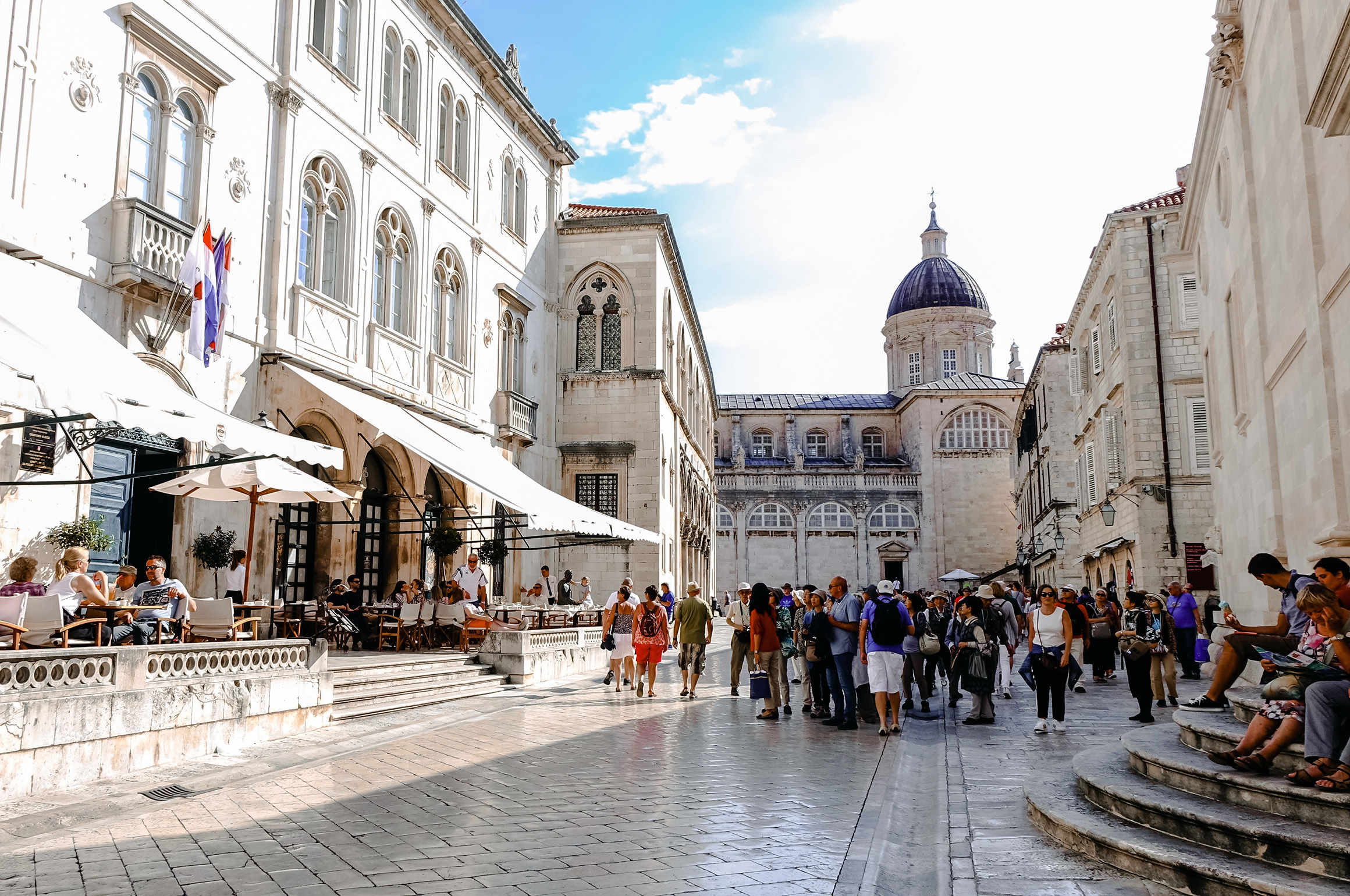 People walking near Dubrovnik Cathedral