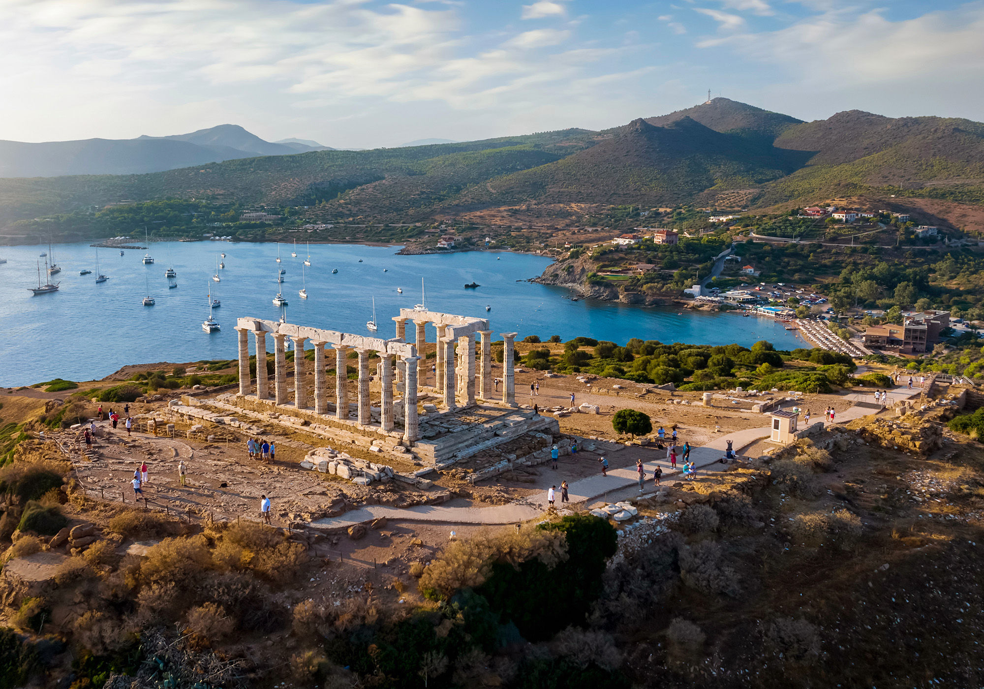 Templo de Poseidon no Cabo Sounion, na extremidade da Ática, Grécia