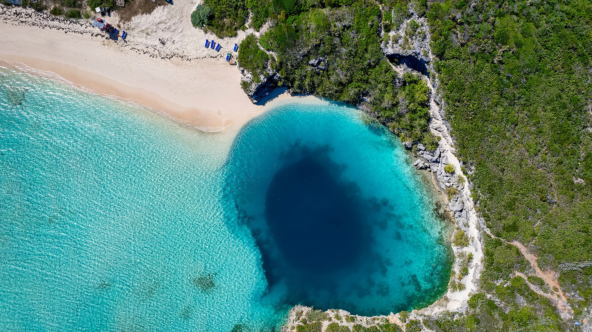 Dean's Blue Hole i Long Island, Bahamas