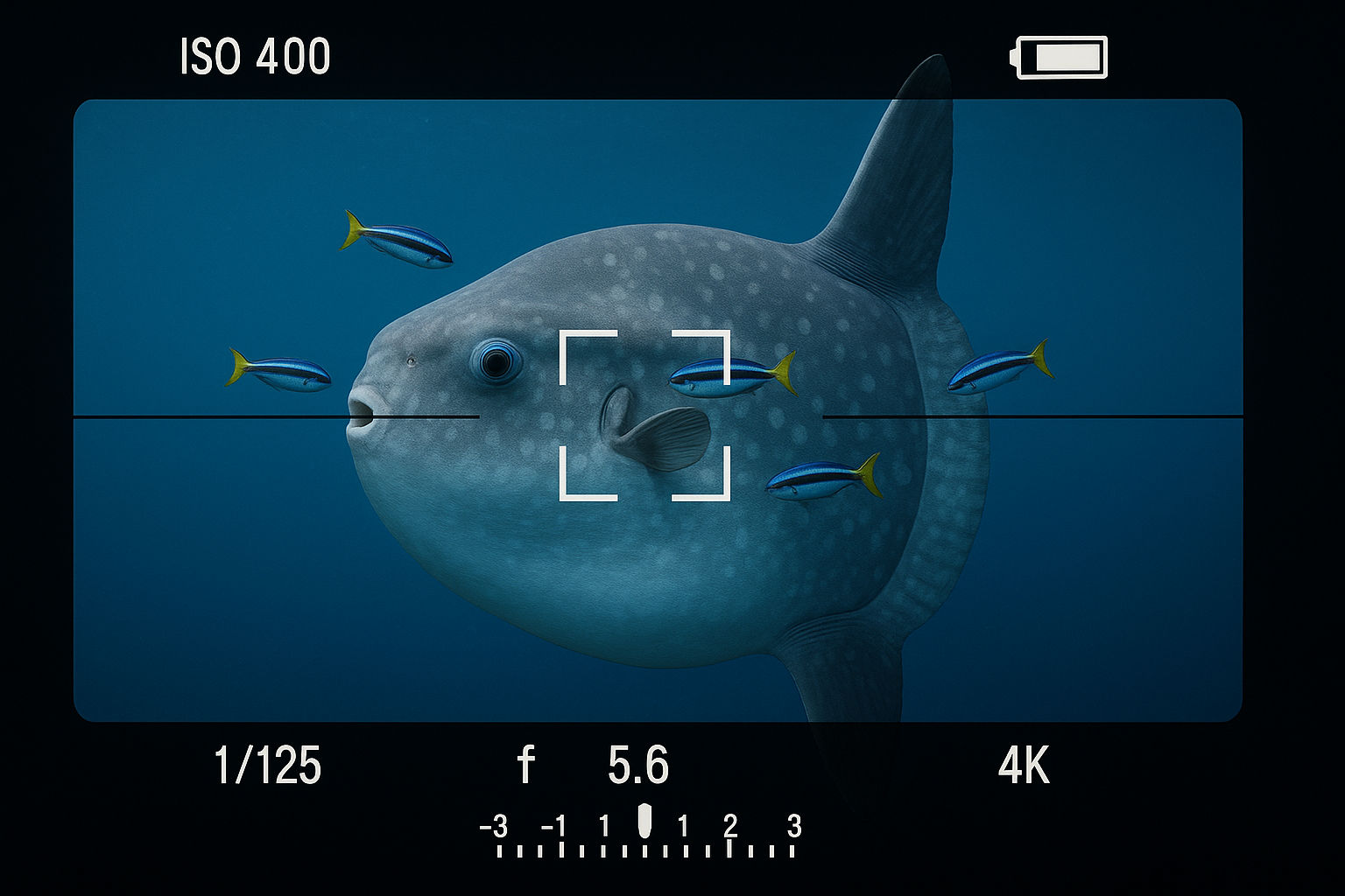 Keep it in frame and try not to crop its fins