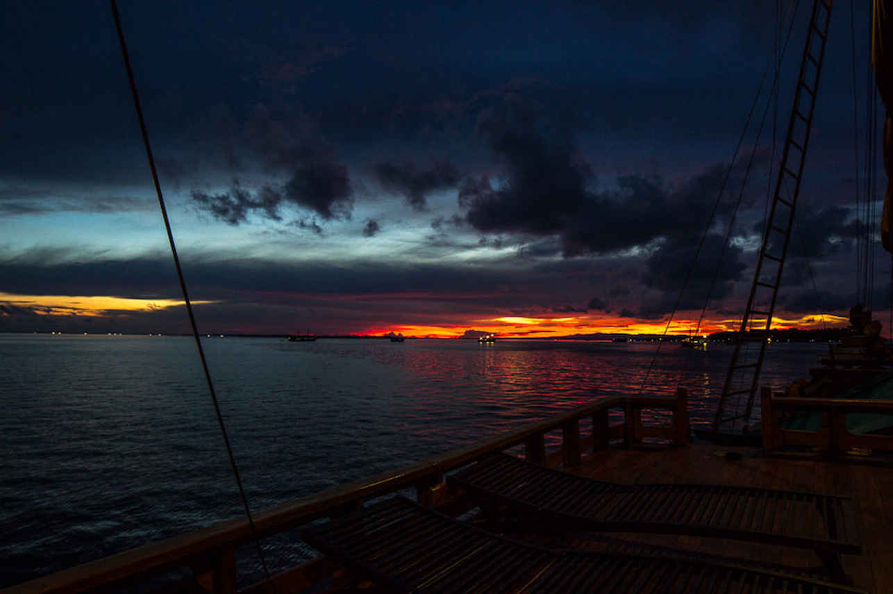 Enjoy amazing sunset views cruising in Indonesia
