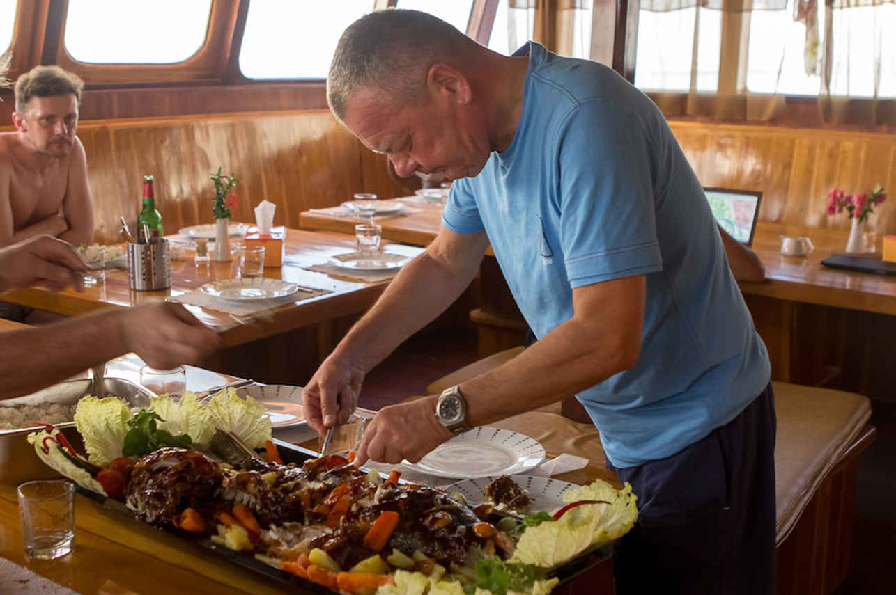 Enjoy prepared meals after a day of diving