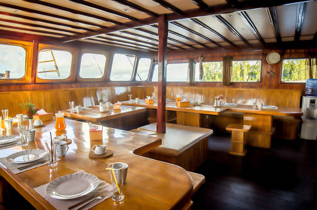 Dining area onboard Euphoria Liveaboard