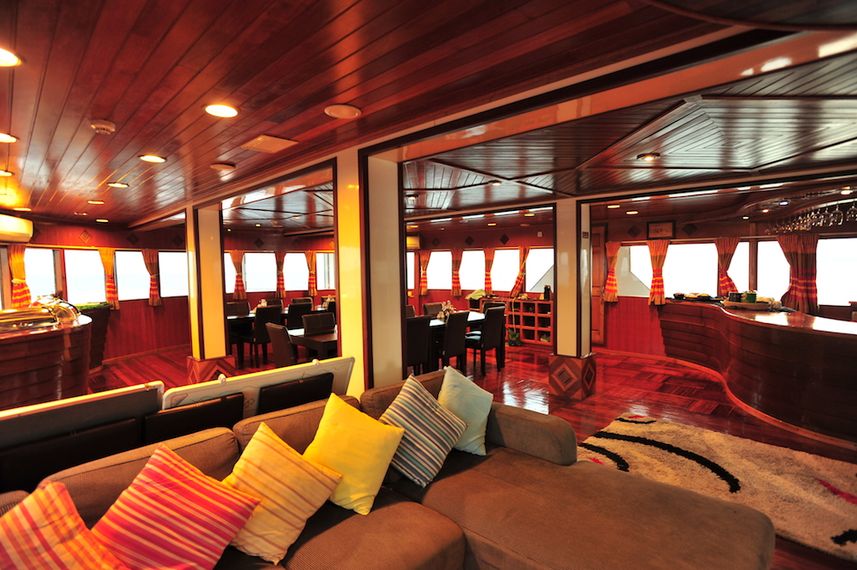 Dining area onboard Fun Azul