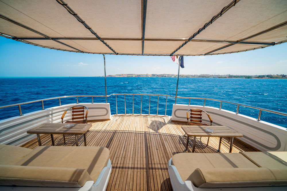 Shaded Sundeck - Golden Dolphin Egypt Liveaboard