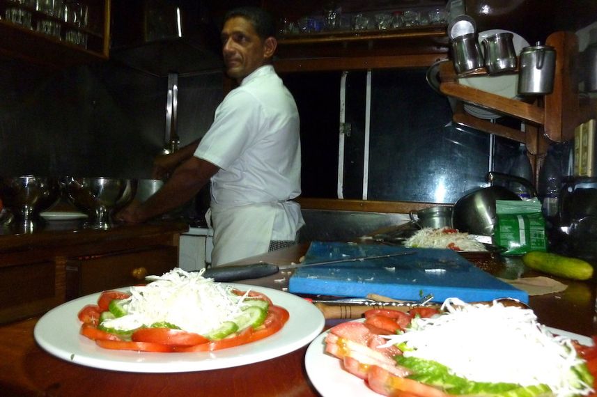 A variety of food prepared and served onboard La Reina