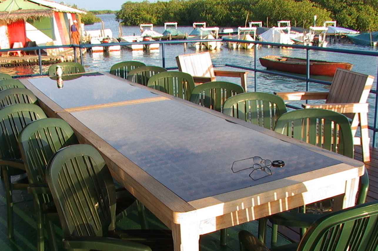 Outdoor dining in Cuba aboard Tortuga