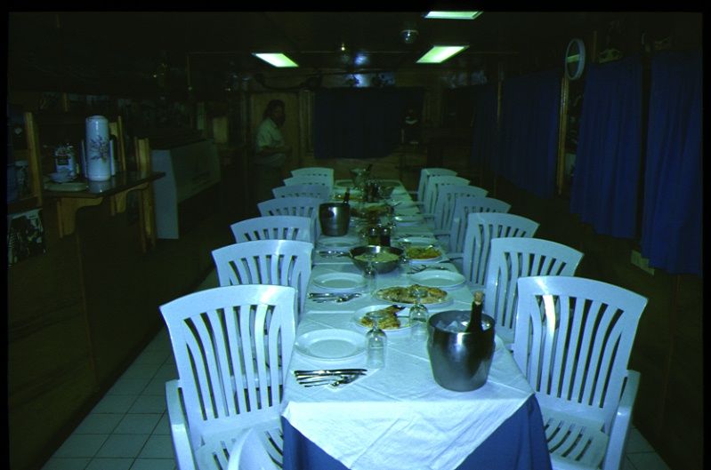 Dining aboard the Tortuga Liveaboard Cuba