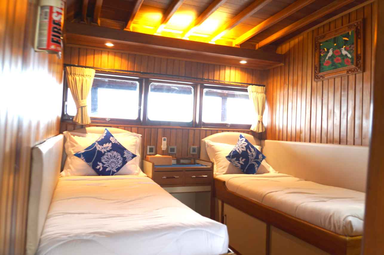 Hut met twee eenpersoonsbedden - MV Raja Ampat Explorer