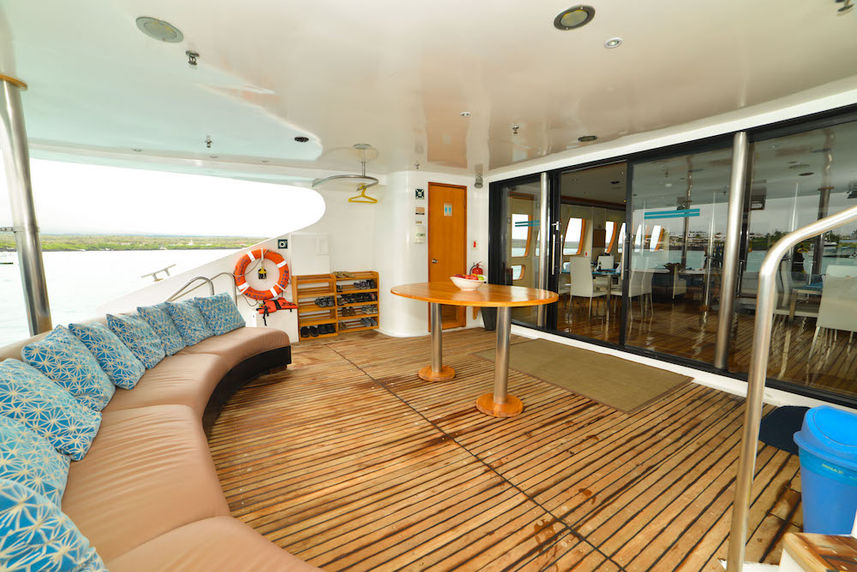 Outdoor lounge area - Majestic Galapagos Yacht