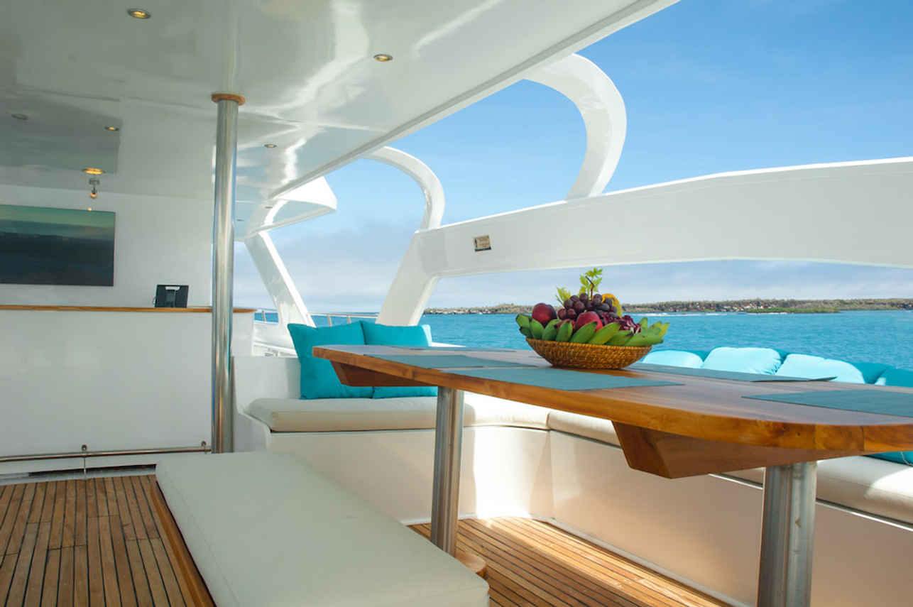 Open air social area - Majestic Galapagos Yacht