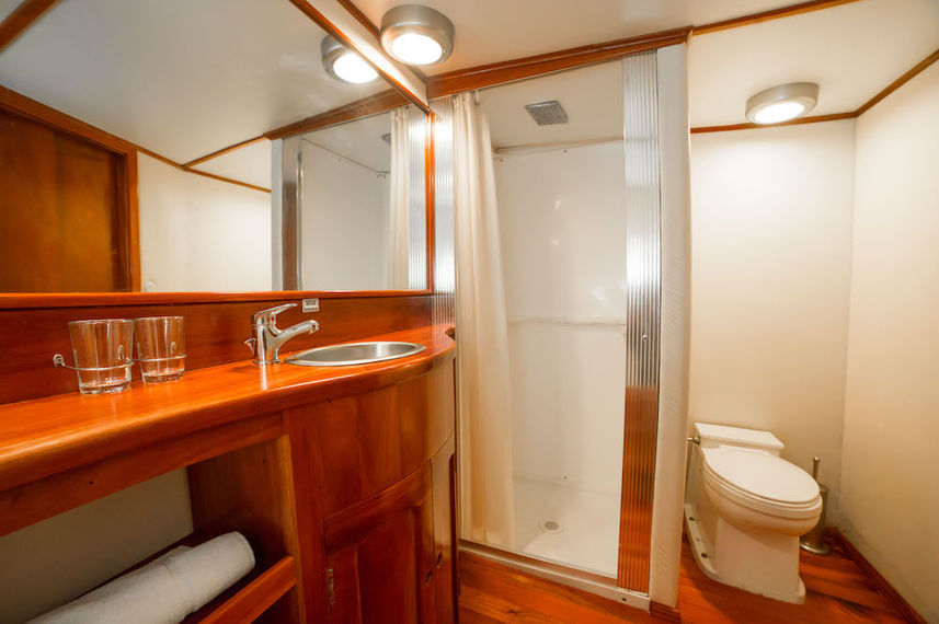 All cabins have en-suite bathrooms - Reina Silvia Galapagos