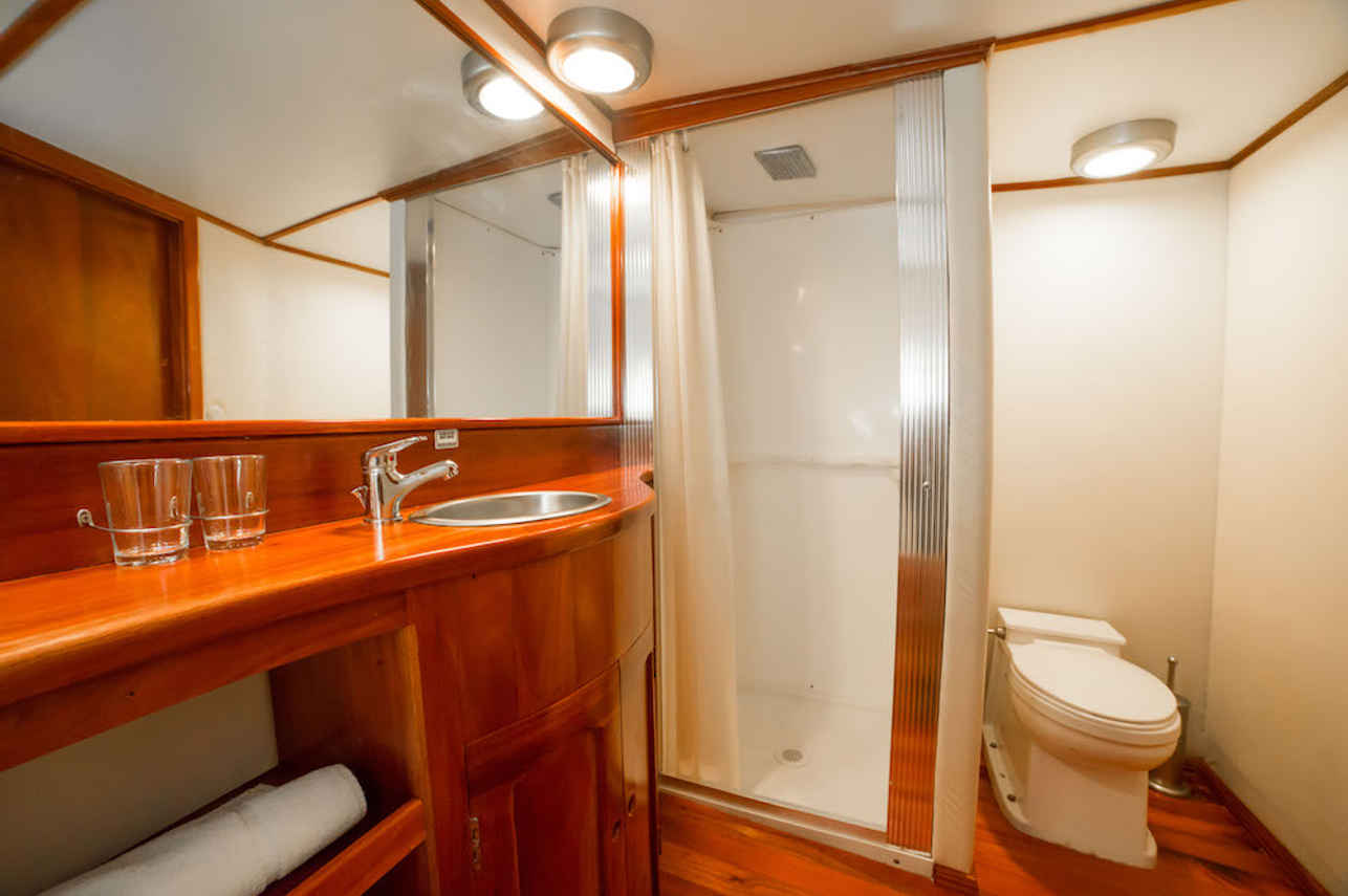 All cabins have en-suite bathrooms - Reina Silvia Galapagos