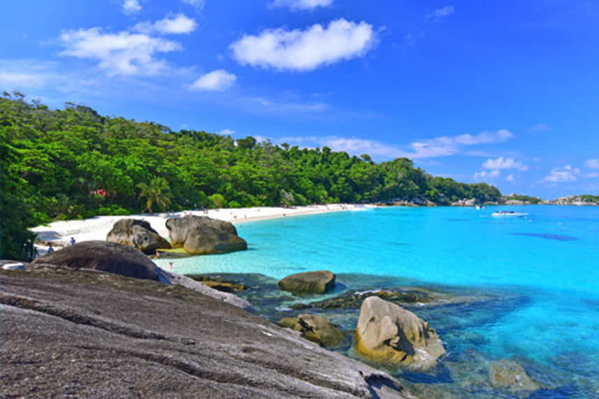 Beautiful blue waters of the Similan Islands