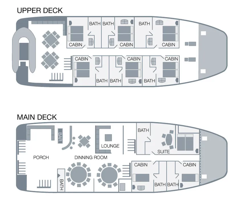 Queen of the Galapagos Deck Plan floorplan