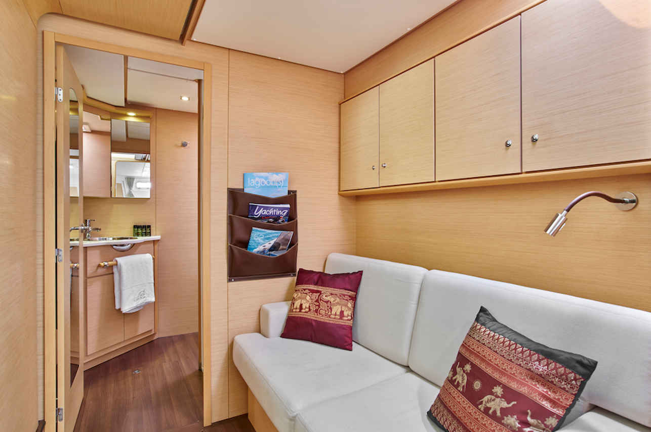 Owners cabin seating area & en-suite - Meltemi, Myanmar