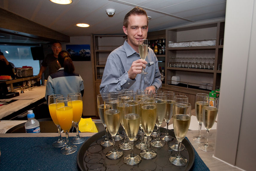 Bar area aboard the MV Plancius