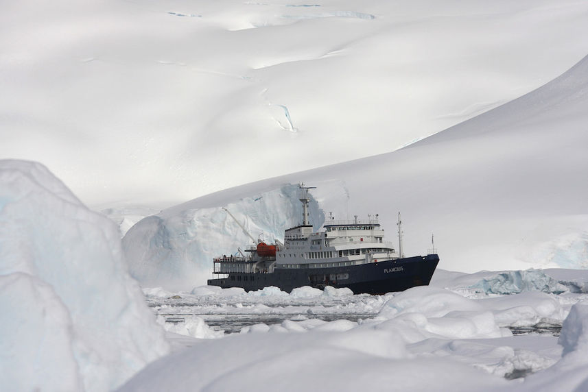 MV Plancius at the Polar Circle