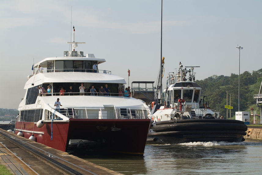 The Discovery transiting the Panama Canal