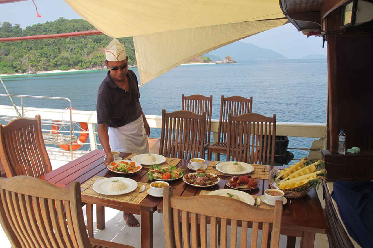 Getting ready for lunch - Sea Gipsy Myanmar