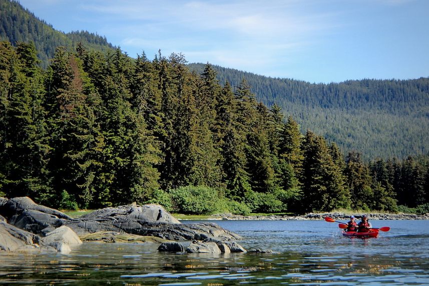 Kayaking through Alaska