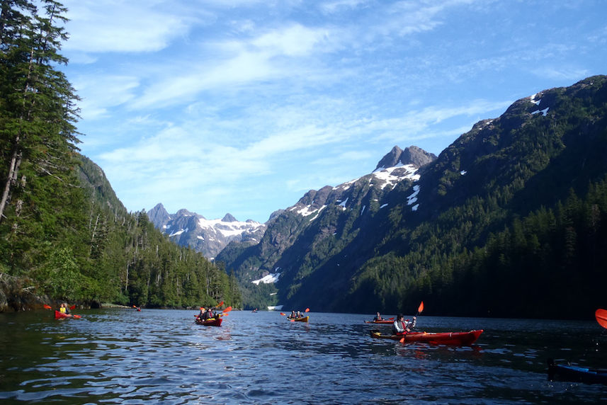 Kayaking through the Alaskan channels