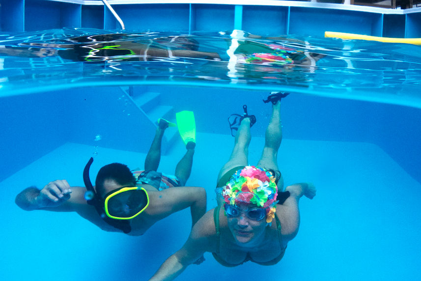 Snorkelling in the Pool - Reef Endeavour Fiji