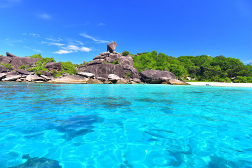 Crystal clear water at the Similan Islands