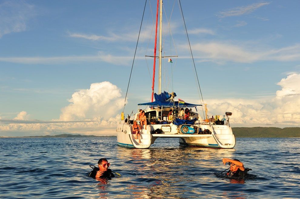 Diving from Oceane's Dream Catamaran Madagascar