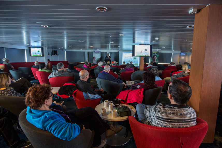 Arctic Expedition Ship Interior Discovery Lounge Presentation Passengers