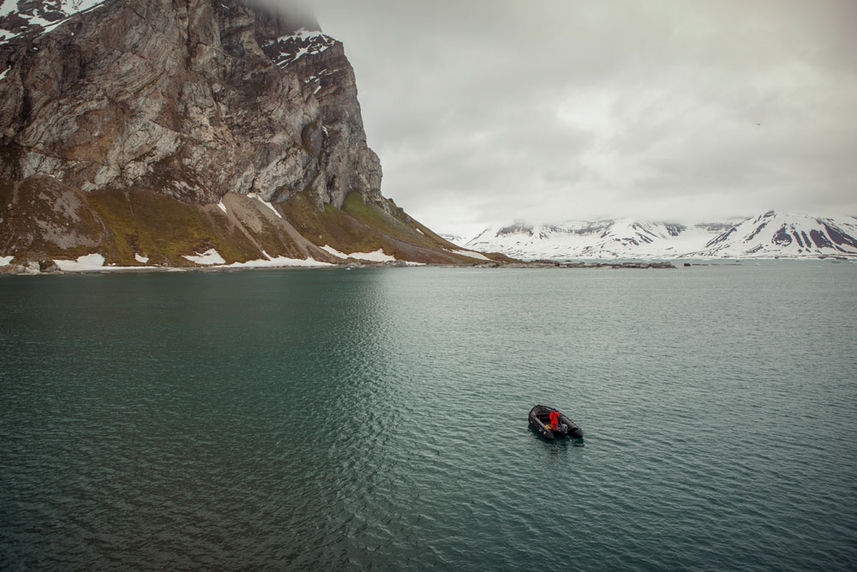 Arctic Svalbard Zodiac Landscape Ocean Mountains