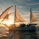 Teman Sailing in the Sunset