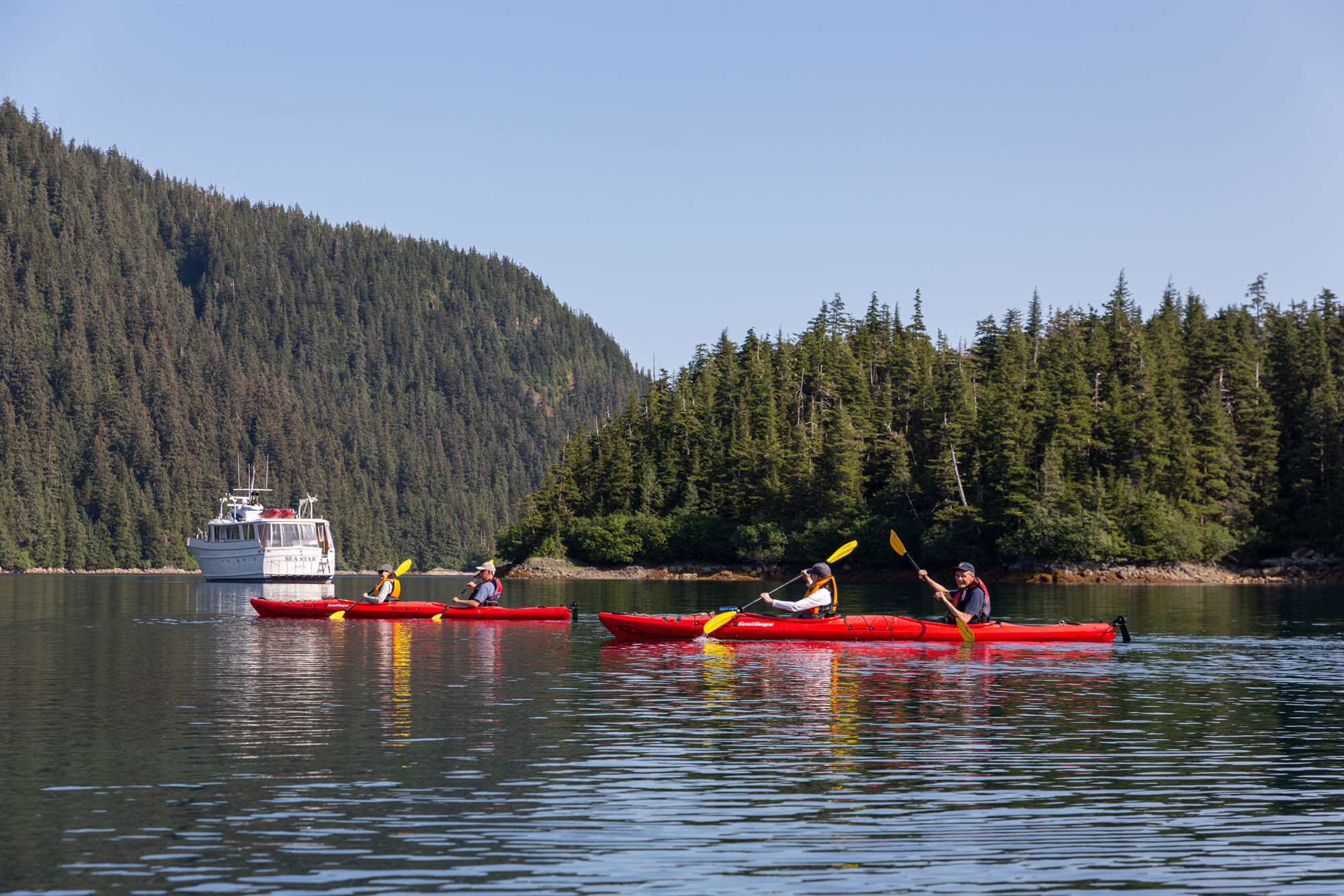 Kayaks an Board - Sea Star Alaska