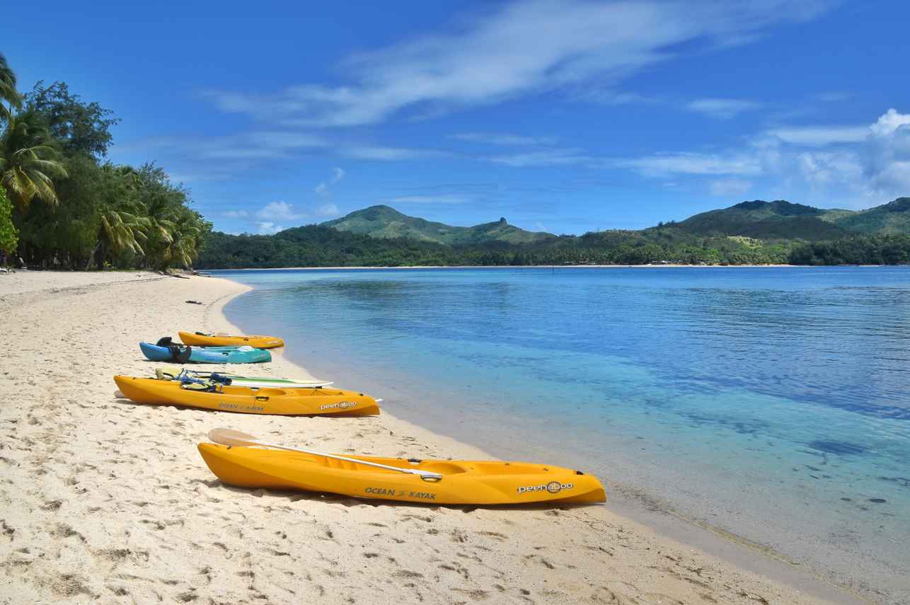 Kayaks on Nanuya Beach